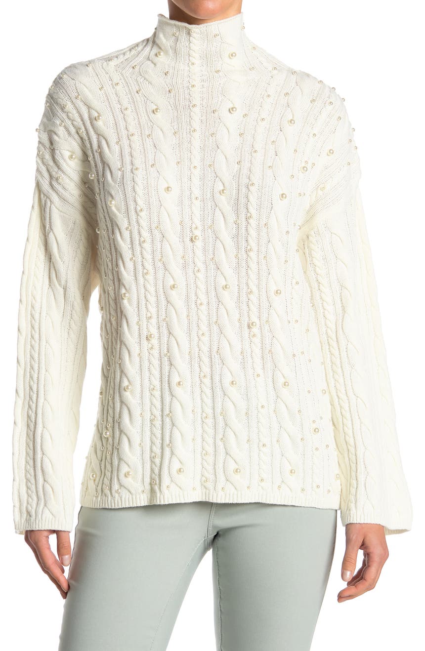 Вязаный свитер с искусственным жемчугом In Cashmere