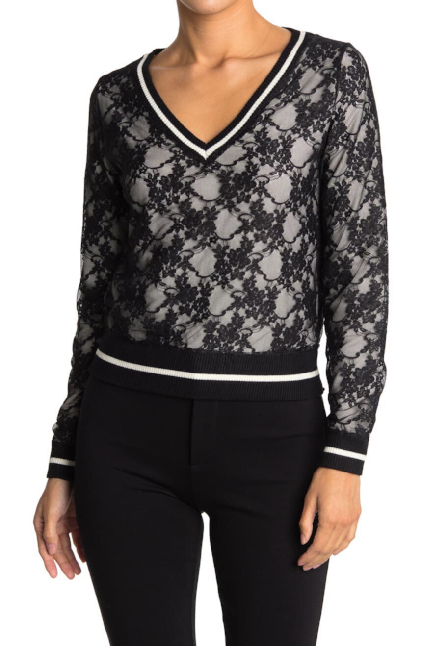 Кружевной свитер с V-образным вырезом Lucy Paris