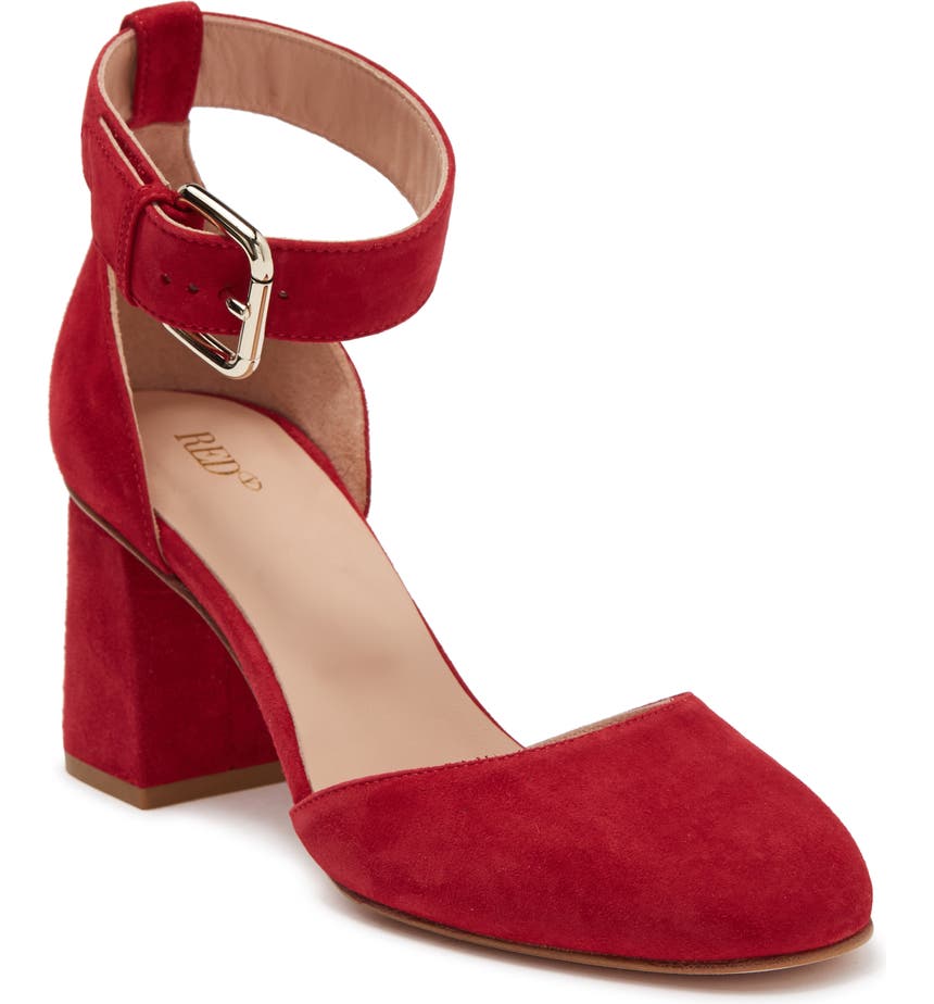 Туфли-лодочки с кожаным ремешком и ремешком на щиколотке RED VALENTINO