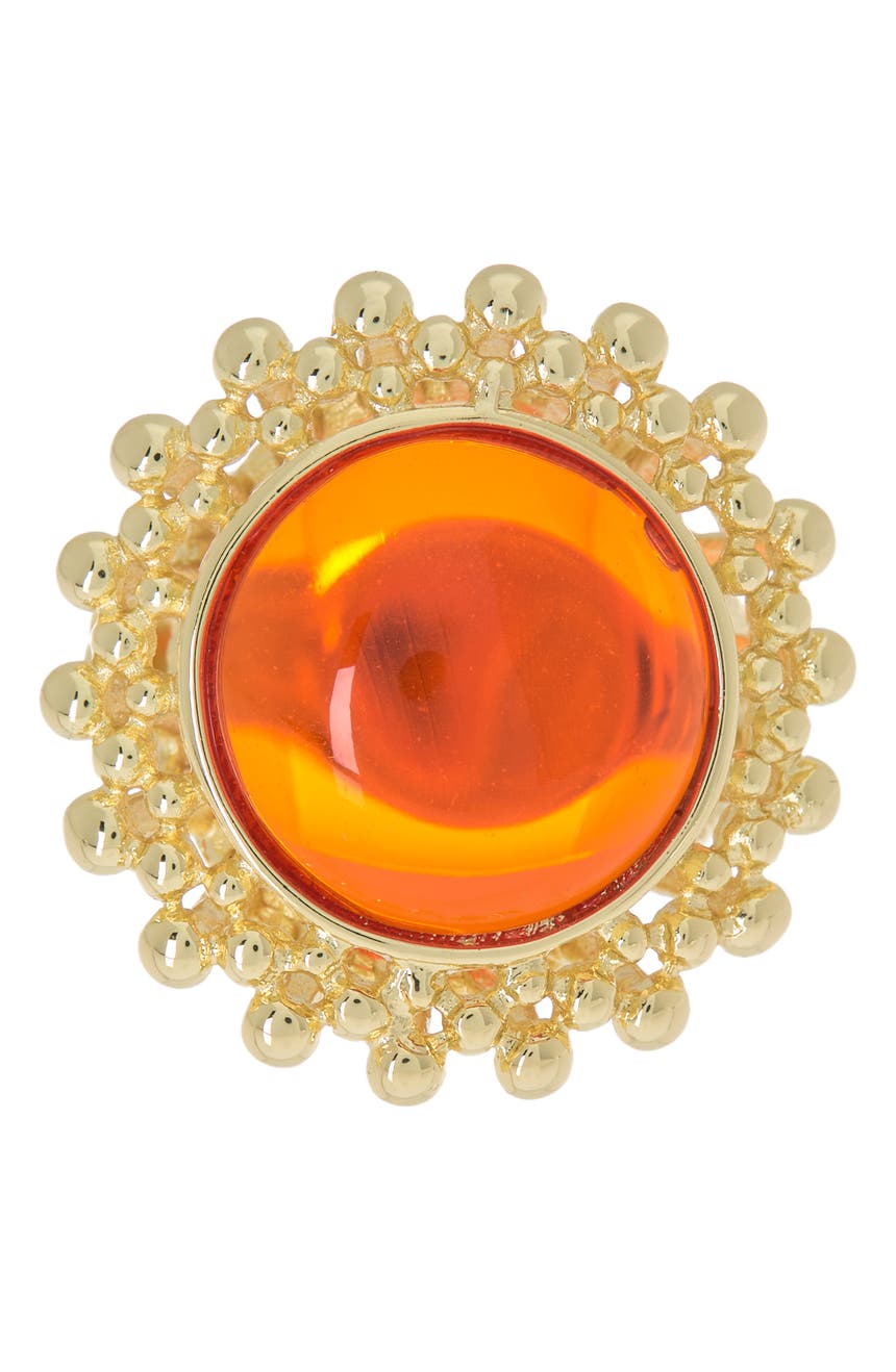 Текстурированное коктейльное кольцо с покрытием из желтого золота 14 карат Covet