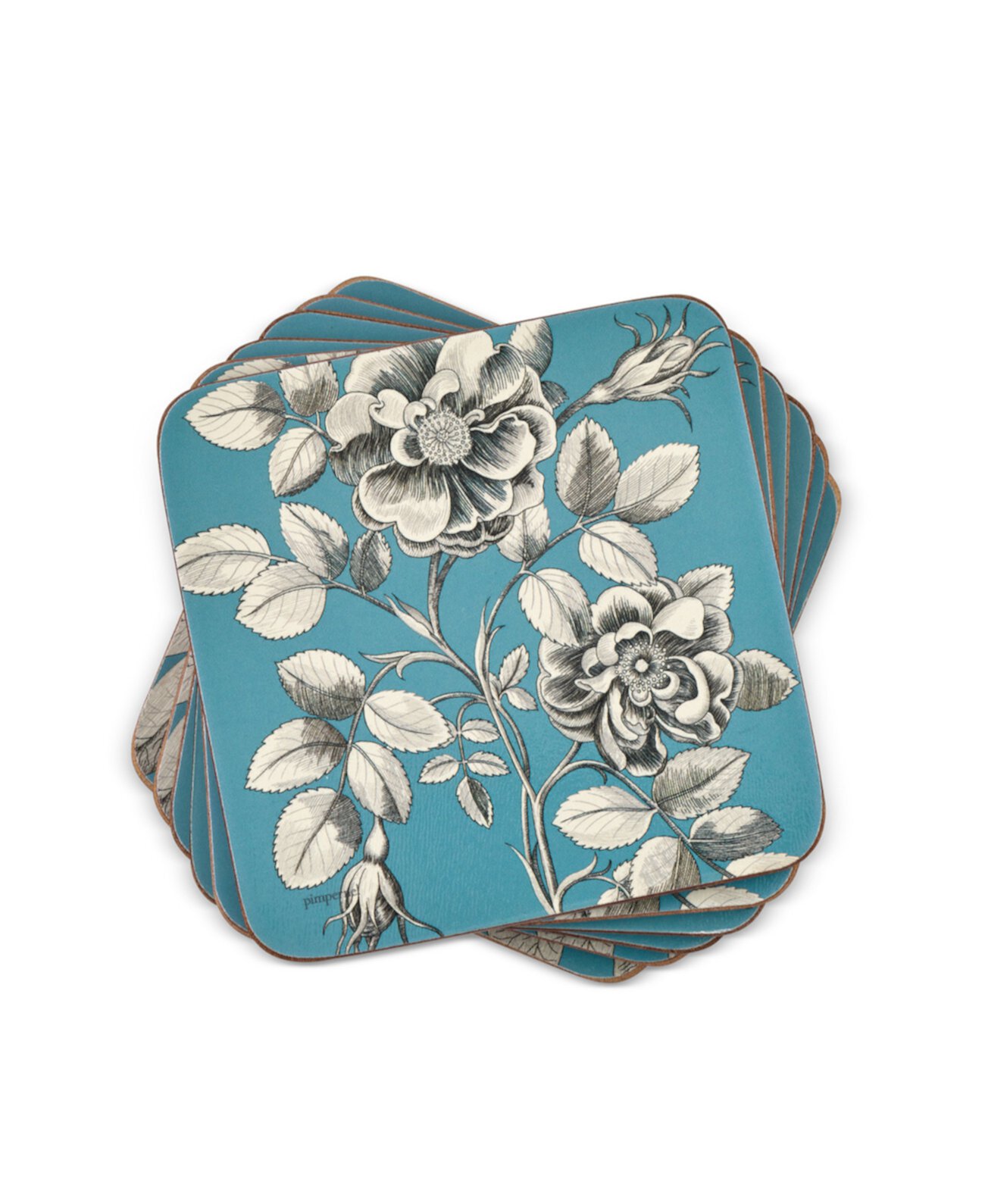 Офорты "Голубые розы" от Sanderson Coasters, набор из 6 шт. Pimpernel