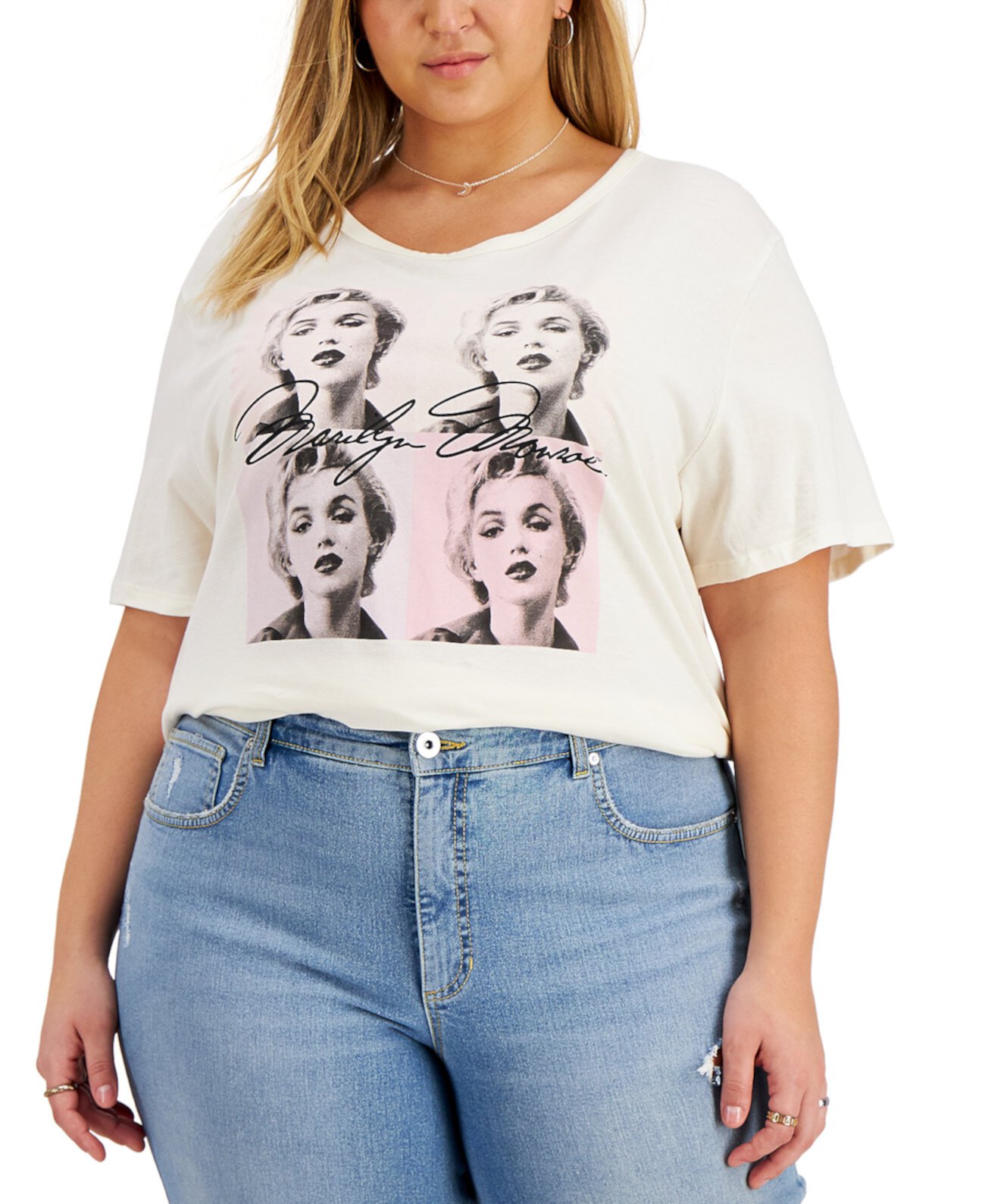 Модная футболка с принтом Мэрилин Монро больших размеров Love Tribe