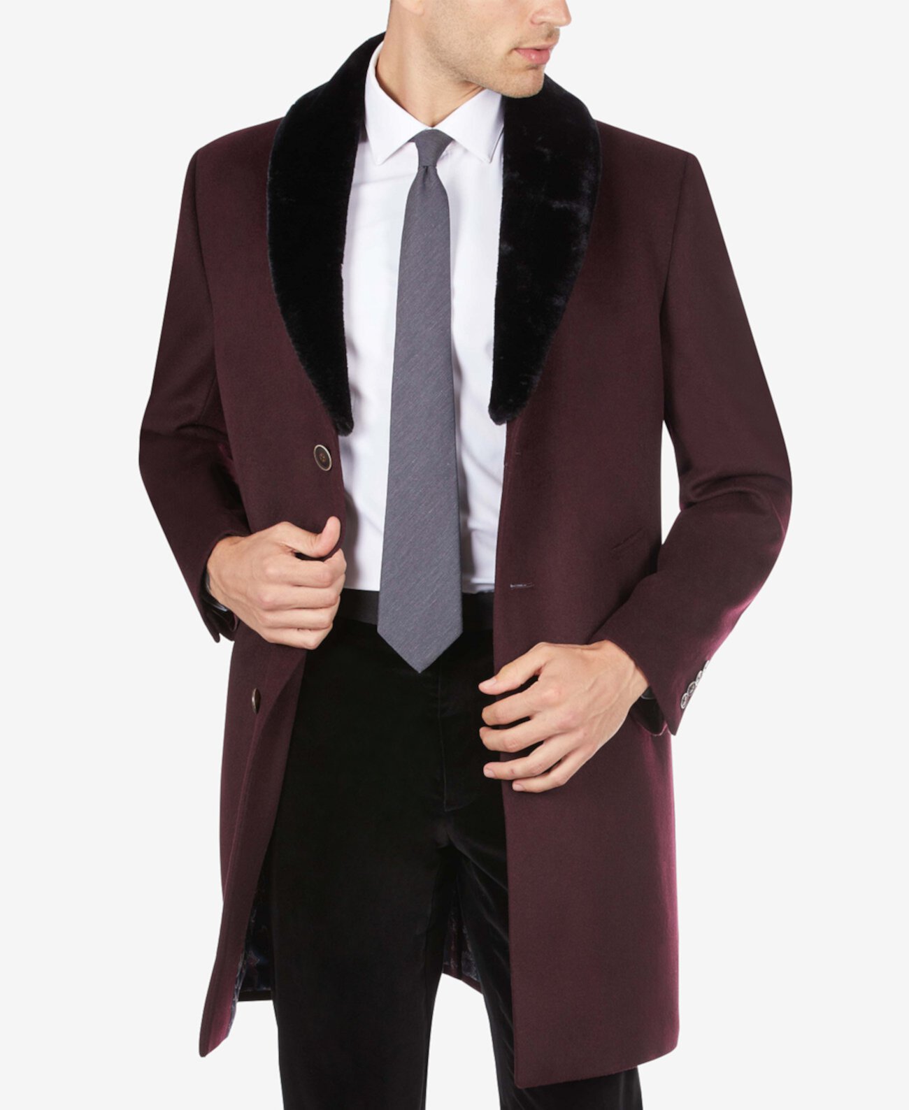 Мужское пальто со съемным воротником из шерпы Tallia