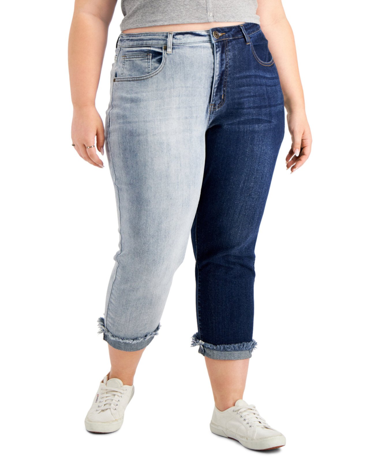 Модные двухцветные джинсы большого размера в стиле мамы Gogo Jeans