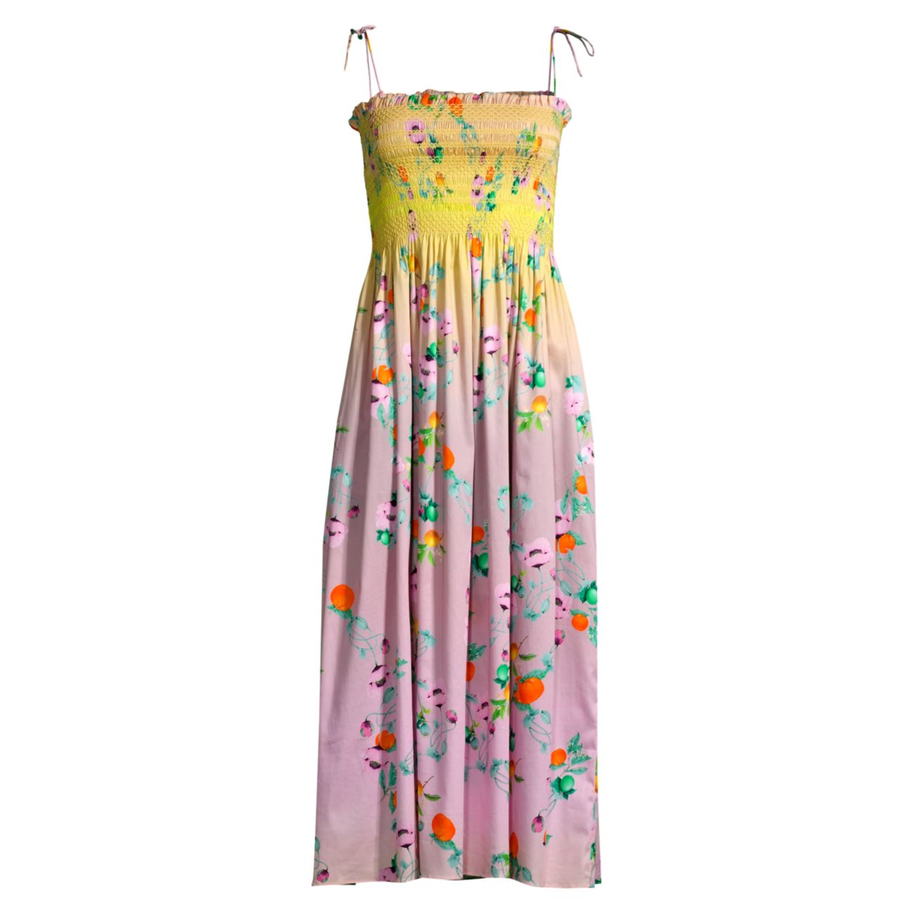 Платье Ombré со сборками и цветочным принтом Cynthia Rowley