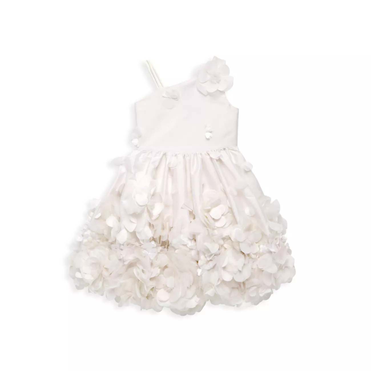 Маленькая девочка и усилитель; Платье на одно плечо с цветочной аппликацией Misha для девочек Marchesa Notte