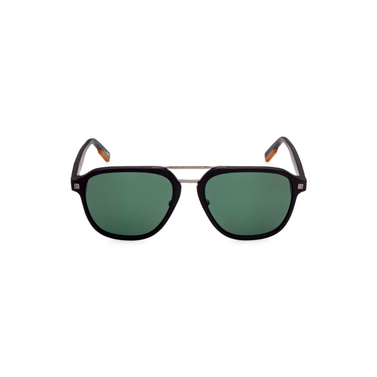 Черные пластиковые прямоугольные солнцезащитные очки 59 мм Zegna