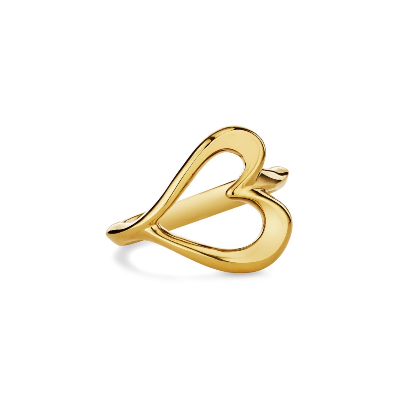 Кольцо с открытым сердцем Eros из желтого золота 18 карат Judith Ripka