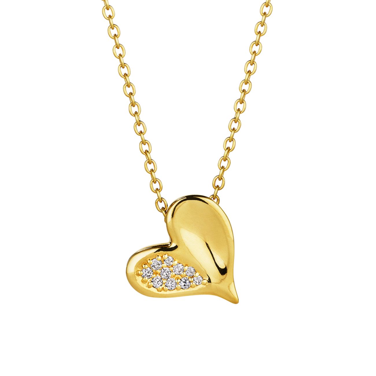 Эрос 18-каратное желтое золото & amp; Ожерелье с подвеской в виде сердца с бриллиантами Judith Ripka