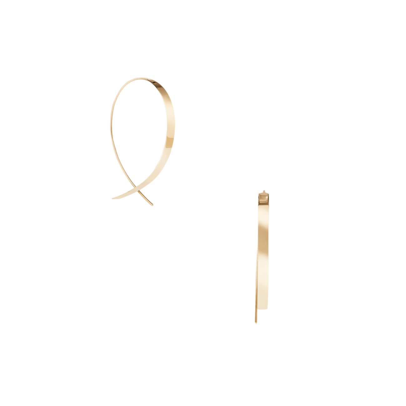 Серьги-кольца из желтого золота 14 карат Lana Jewelry
