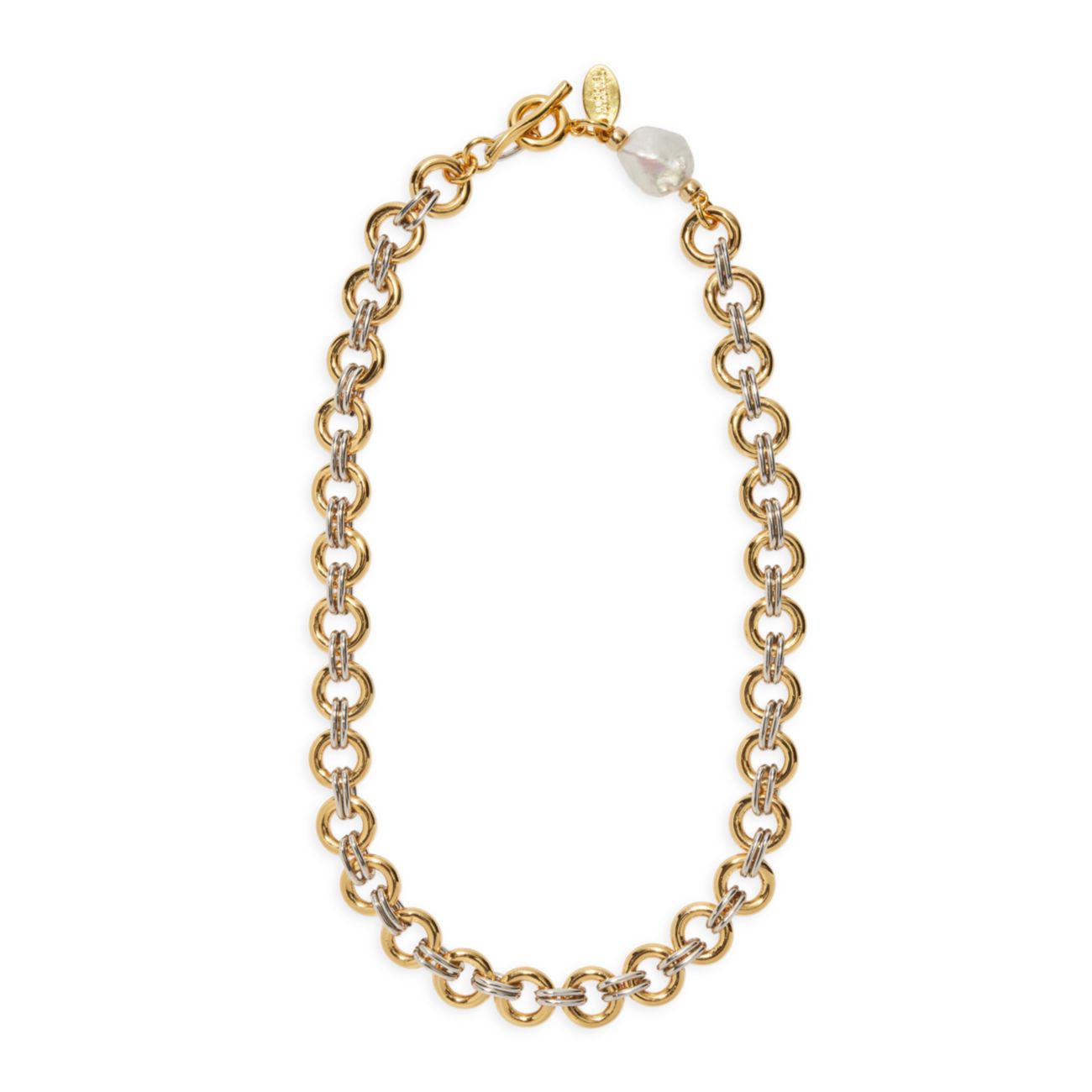 Ожерелье-цепочка с позолоченным жемчугом 18 карат Lizzie Fortunato