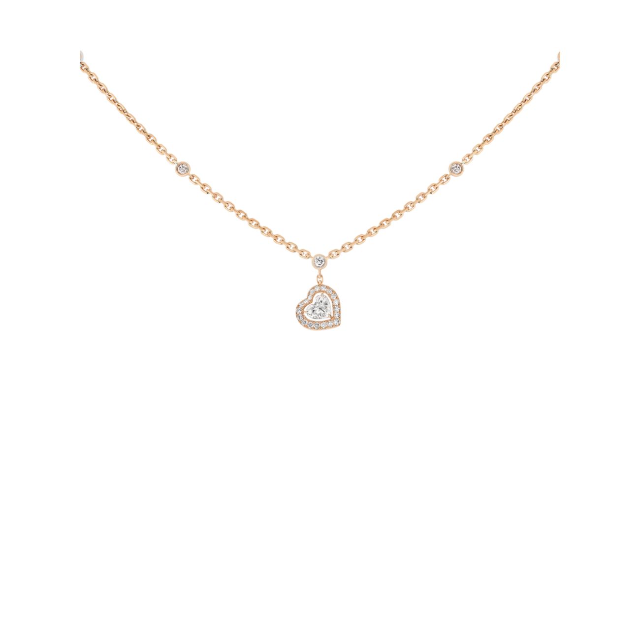 Joy Coeur, розовое золото 18 карат и усилитель; Ожерелье с бриллиантовой подвеской Messika