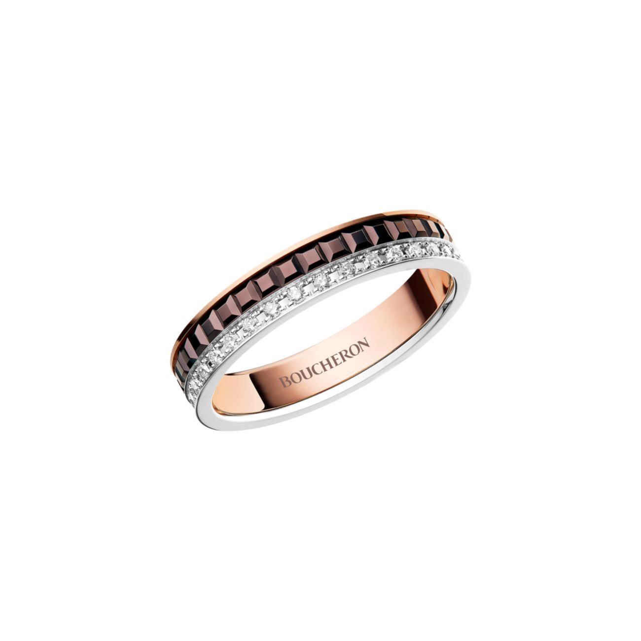 Quatre Classique 18-каратное белое, розовое и желтое золото & amp; Бриллиантовое обручальное кольцо Boucheron