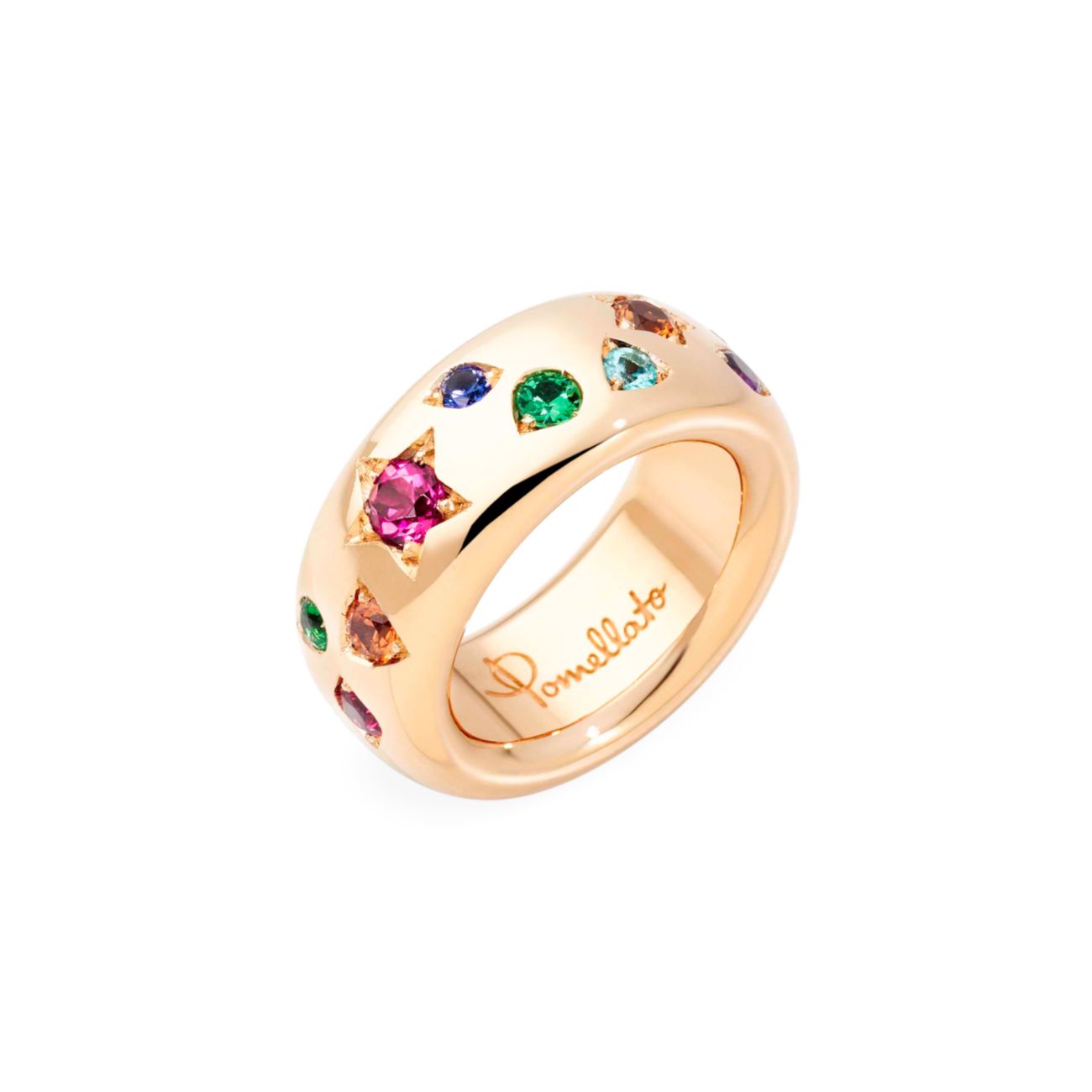 Iconica, розовое золото 18 карат и усилитель; Среднее кольцо с несколькими камнями Pomellato