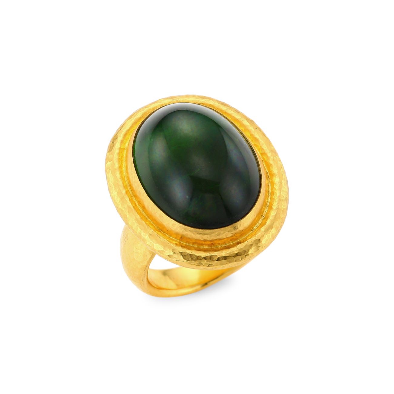 Золото 24K & amp; Кольцо с зеленым тумалином Gurhan