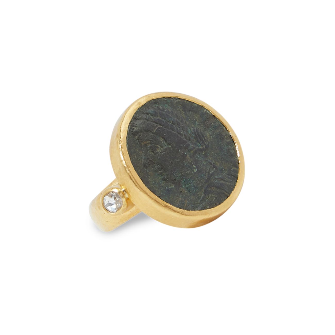 Предметы старины Желтое золото 24 карат, римские монеты и монеты; Бриллиантовое кольцо Gurhan