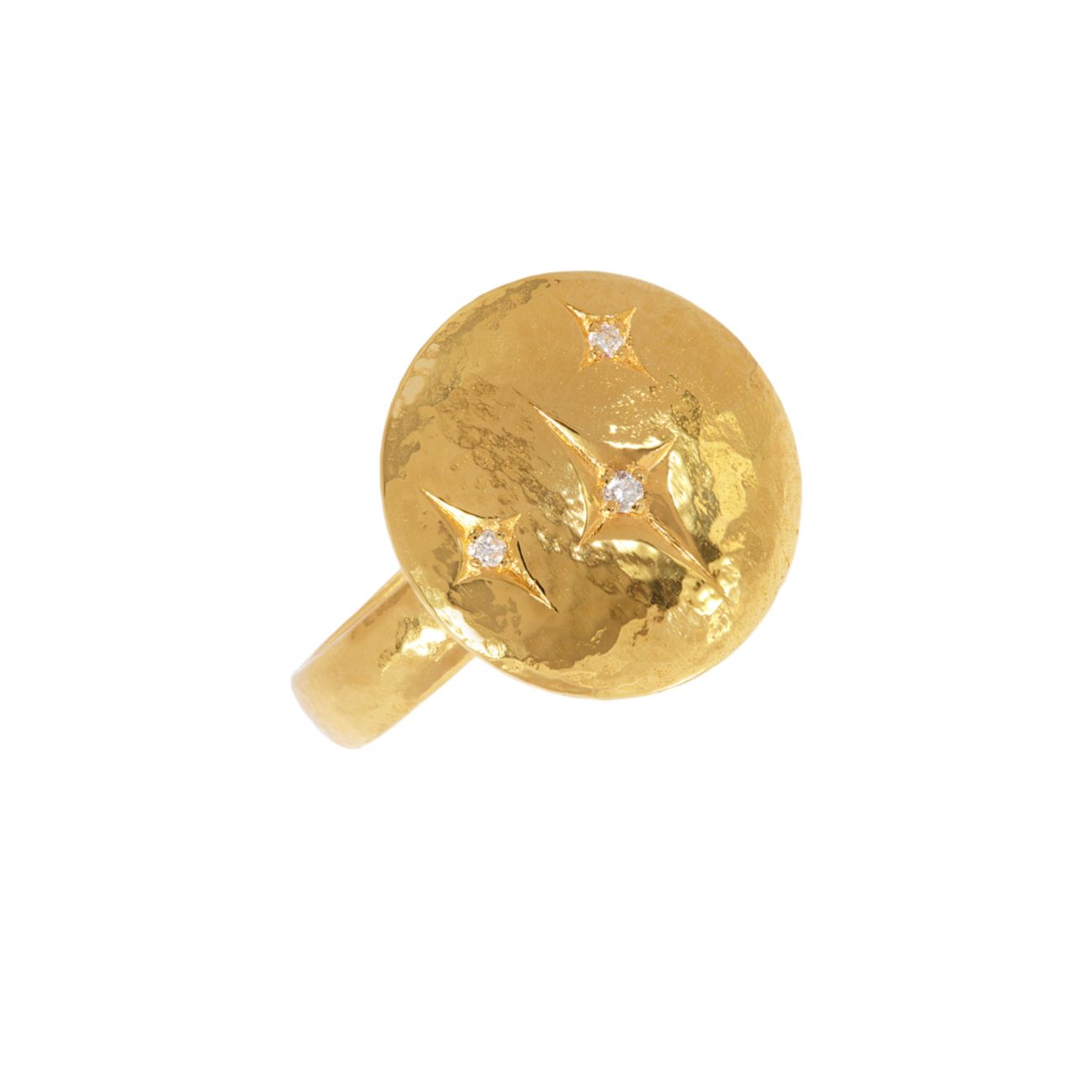 Заклинание Желтое золото 22K & amp; Коктейльное кольцо Diamond Starlight Gurhan
