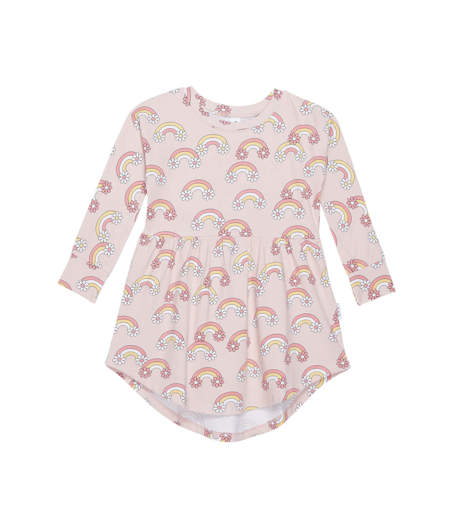 Daisy Rainbow Long Sleeve Swirl Dress (Infant/Toddler) Huxbaby