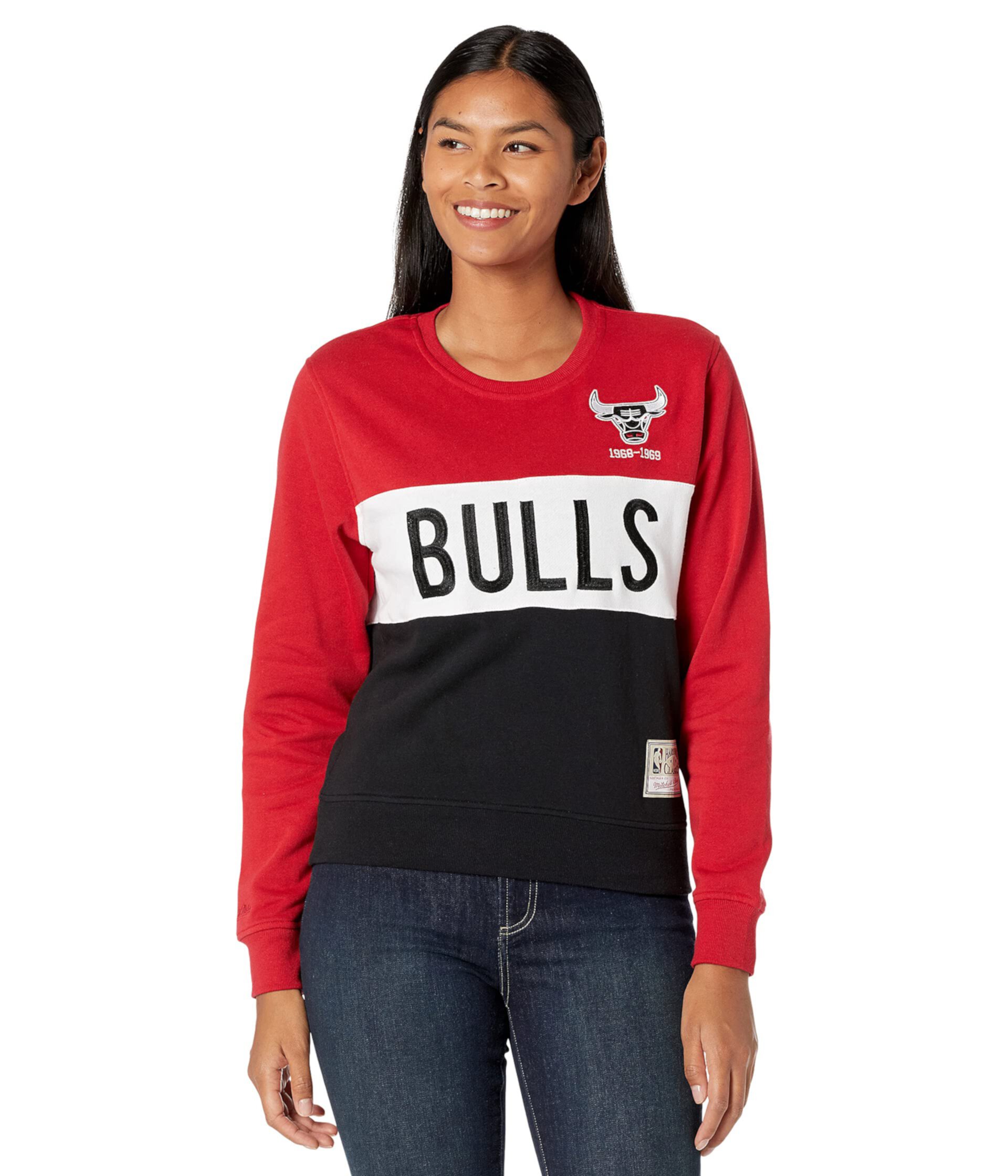 NBA Color-Block Crew 2.0 Bulls Mitchell & Ness