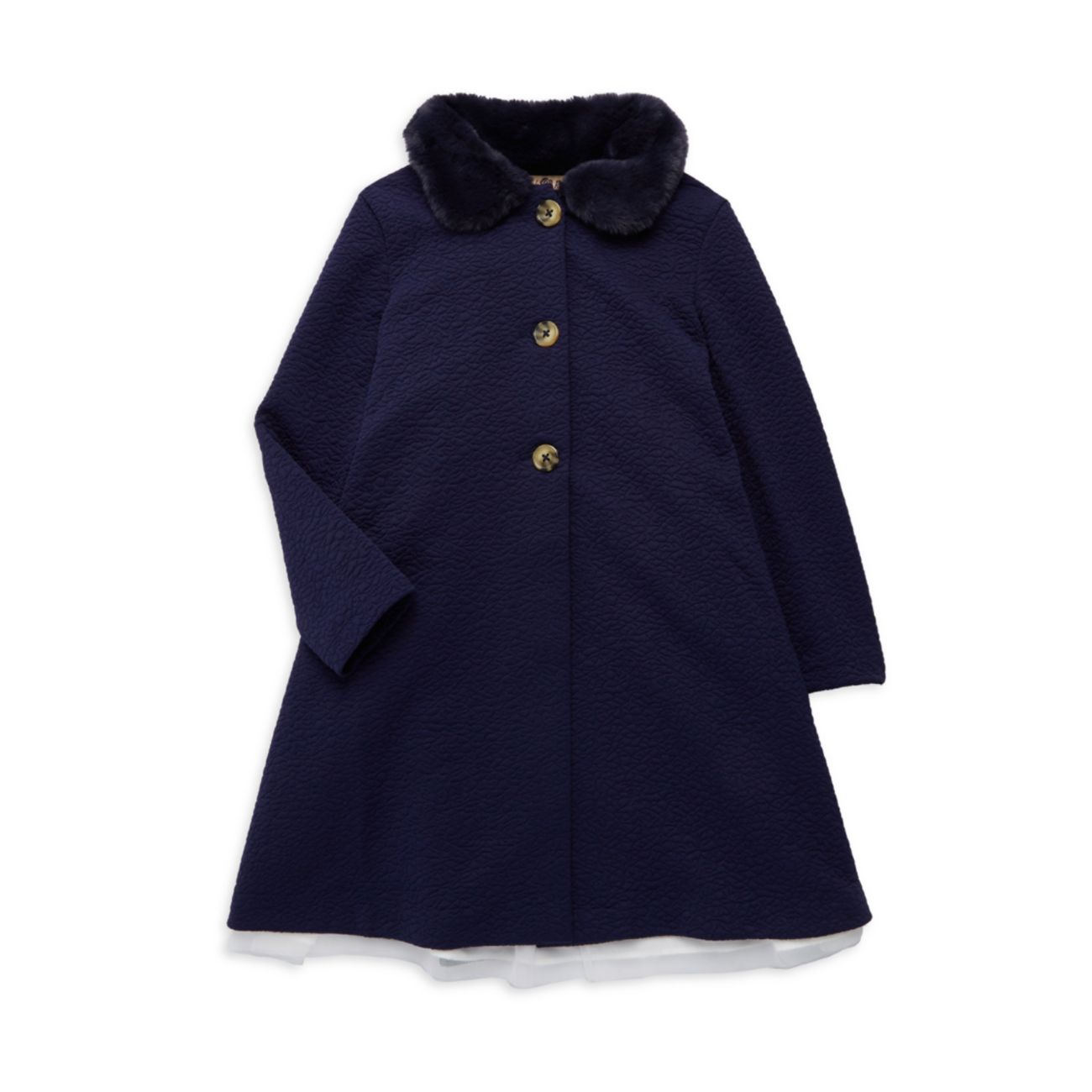 Двухкомпонентное пальто для маленьких девочек с воротником из искусственного меха & amp; Комплект платья Purple Rose