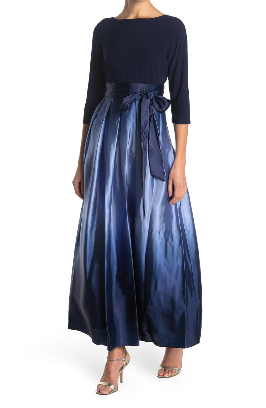 SL FASHIONS 3/4 Length Sleeve Ombre Dress SLNY