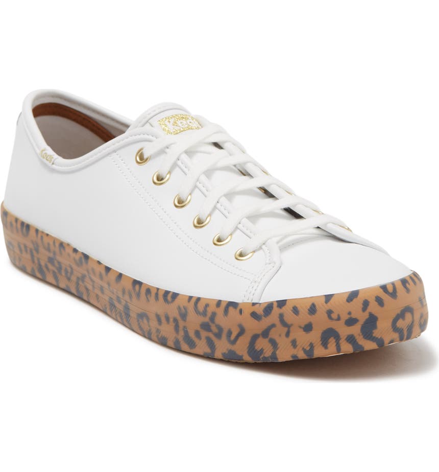 Кожаные кроссовки Kickstart с леопардовым принтом и лисой Keds