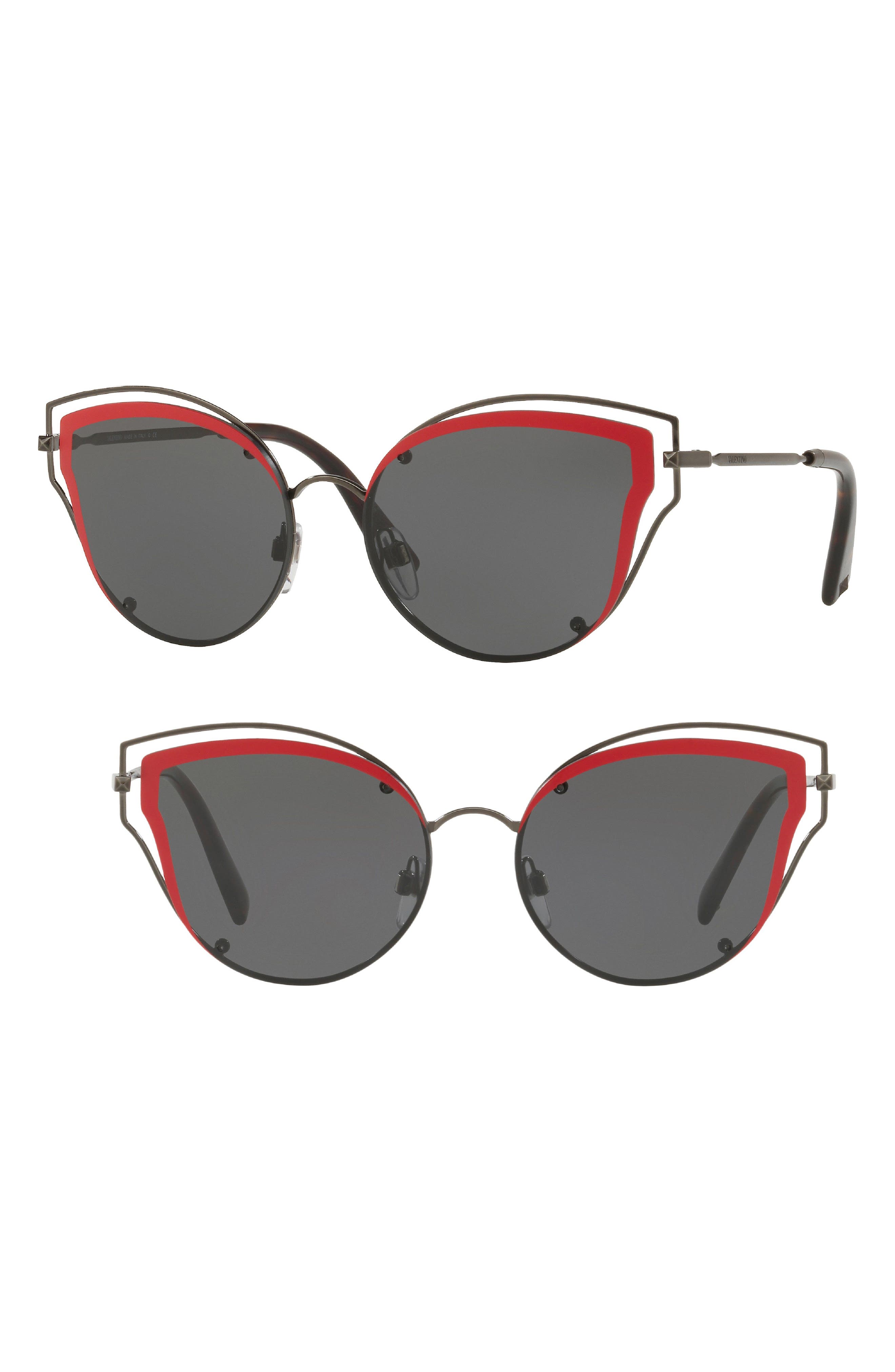 Солнцезащитные очки-авиаторы в многослойной оправе, 58 мм Valentino