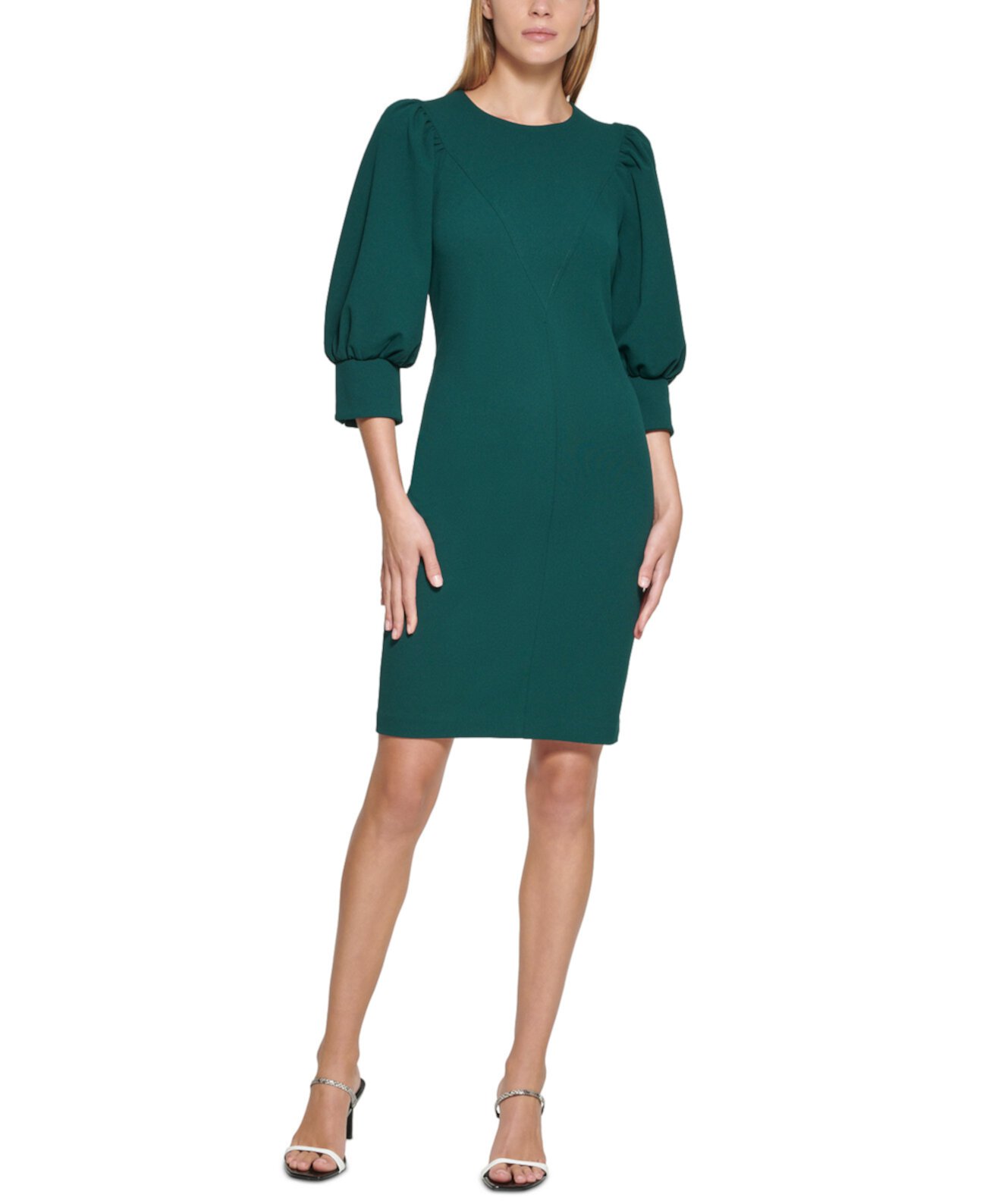 Платье-футляр больших размеров с объемными рукавами Calvin Klein