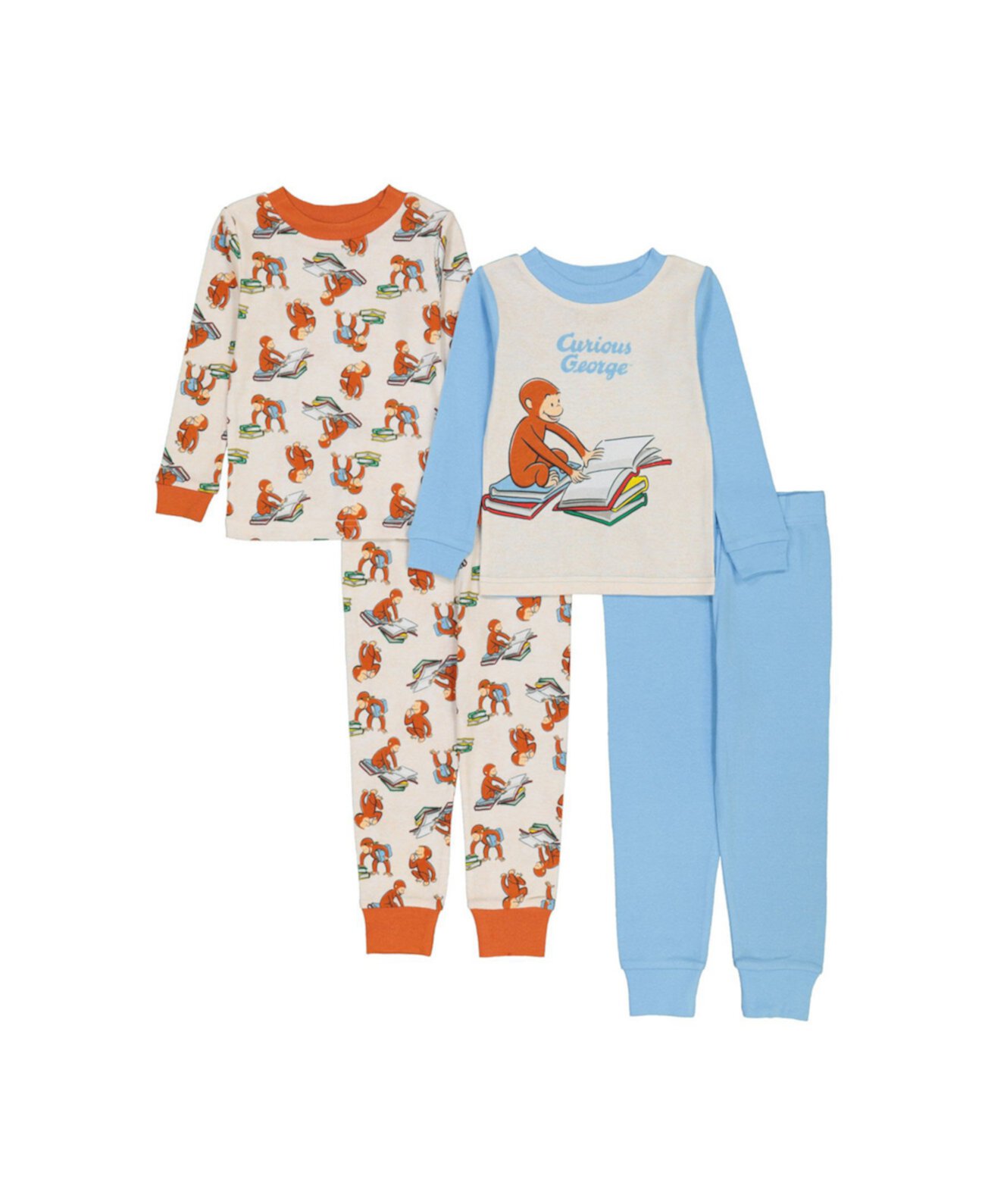 Пижама для малышей, комплект из 4 предметов Curious George