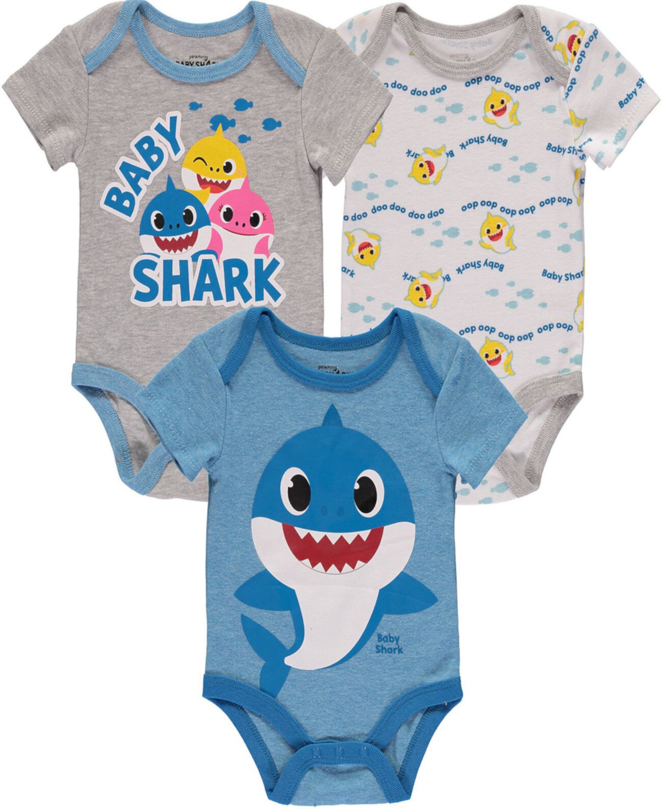Боди для мальчиков Baby Shark, набор из 3 шт. HAPPY THREADS