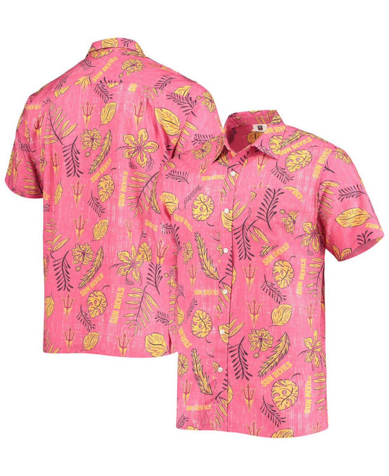 Мужская темно-бордовая рубашка на пуговицах с цветочным рисунком Sun Devils в винтажном стиле Arizona State Wes & Willy
