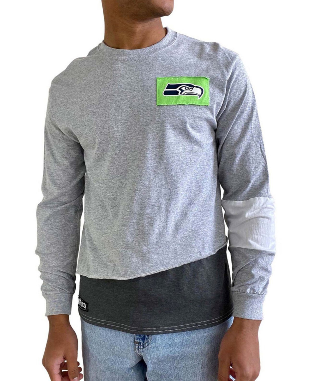 Мужская Джерси Refried Apparel Seattle Seahawks Angle с длинным рукавом серого цвета Refried Apparel