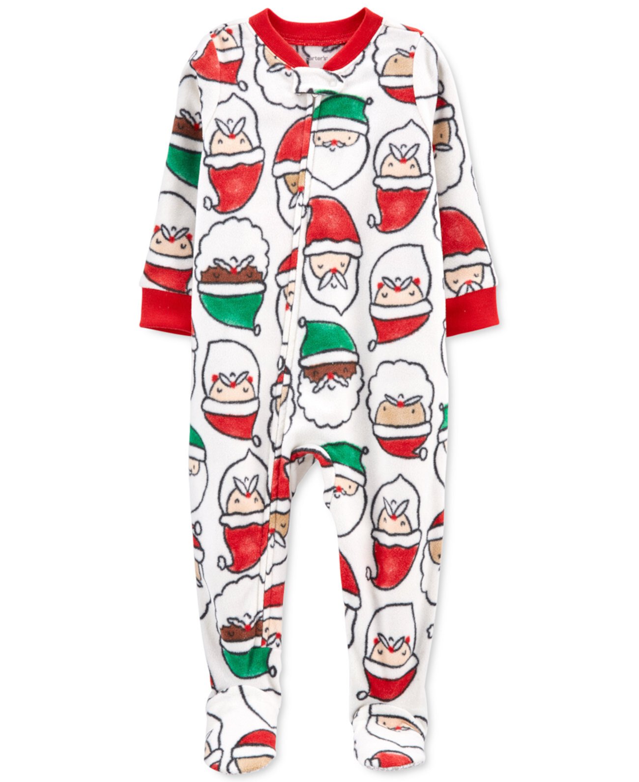 Цельнокроеная флисовая пижама с принтом Санта-Клауса для маленьких мальчиков и девочек Carter's