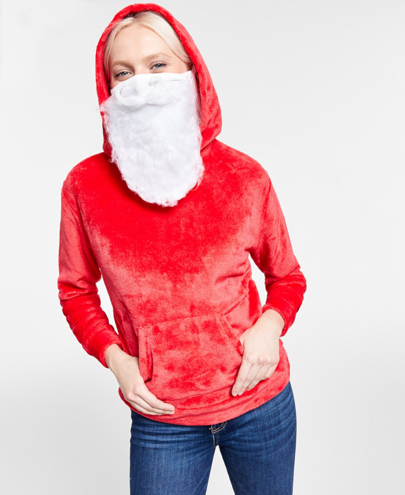 Толстовка с капюшоном с капюшоном для лица Juniors 'Santa Beard Face Covering' PLANET GOLD