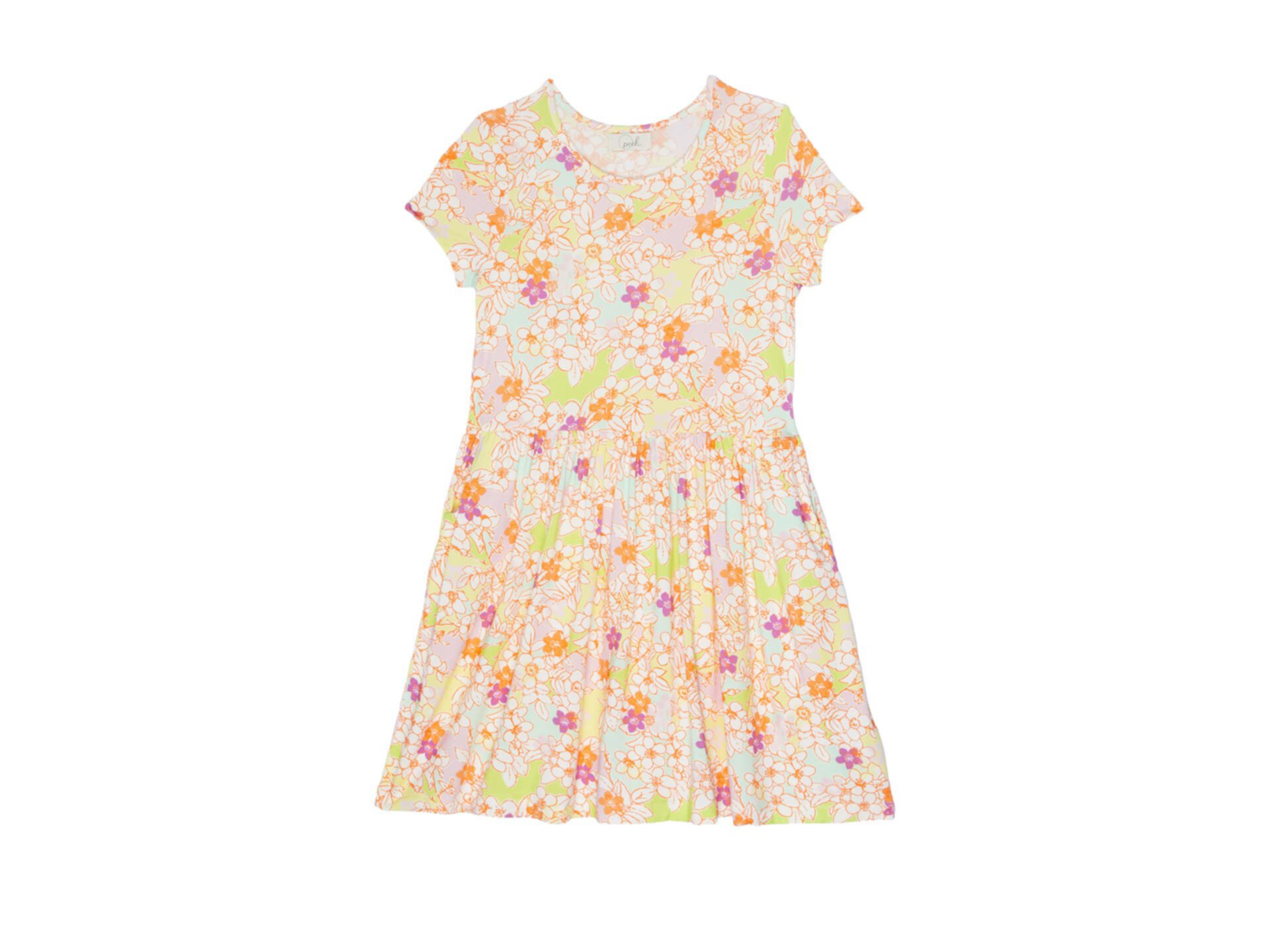 All Over Print Knit Dress (Toddler/Little Kids/Big Kids) Peek