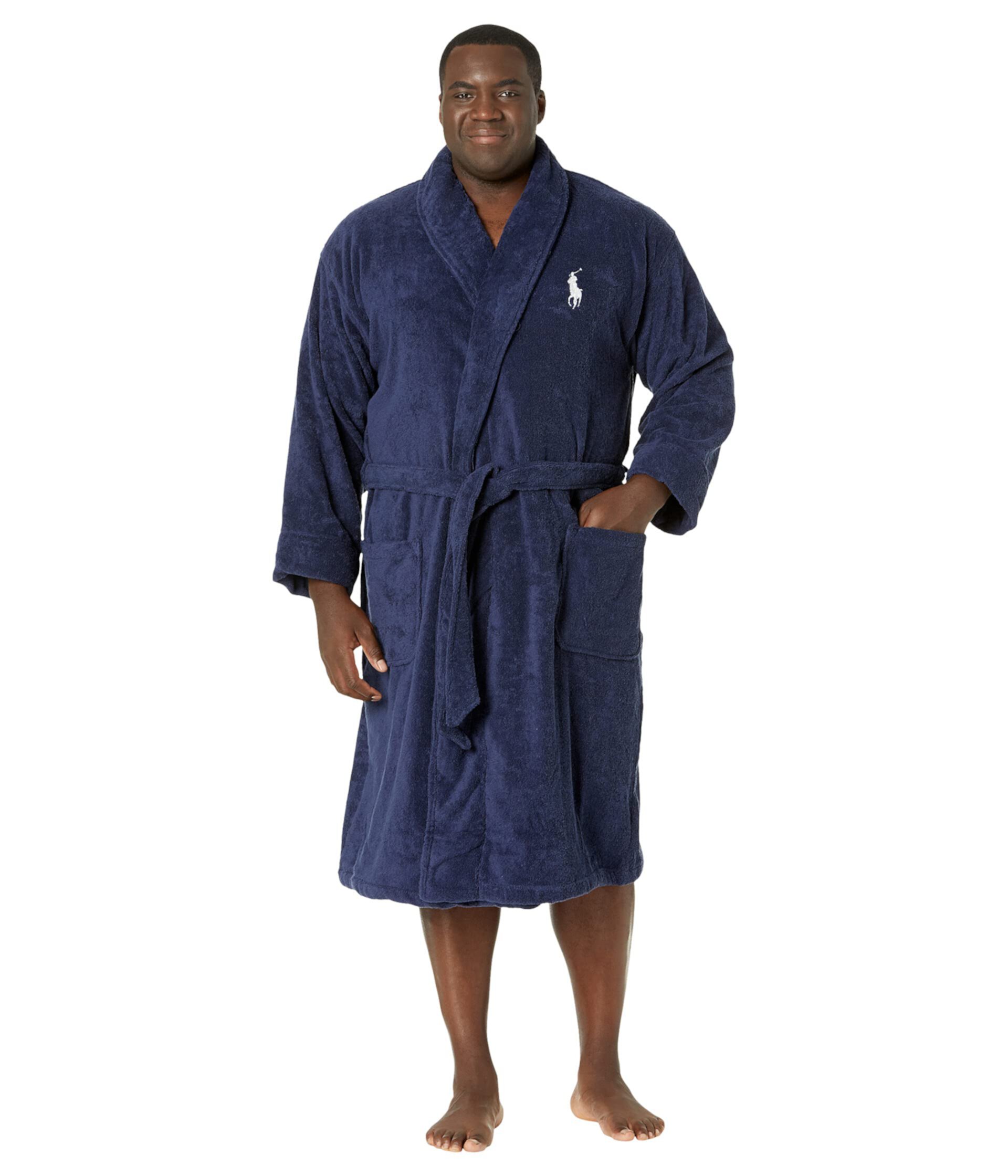 Большое велюровое махровое кимоно-халат Ralph Lauren