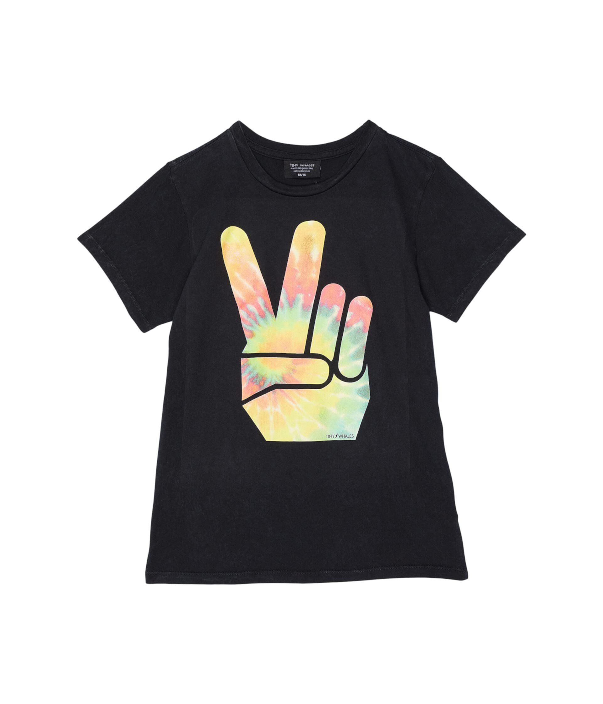 Рубашка с коротким рукавом с рисунком Peace Out (для малышей / маленьких детей / старших детей) Tiny Whales