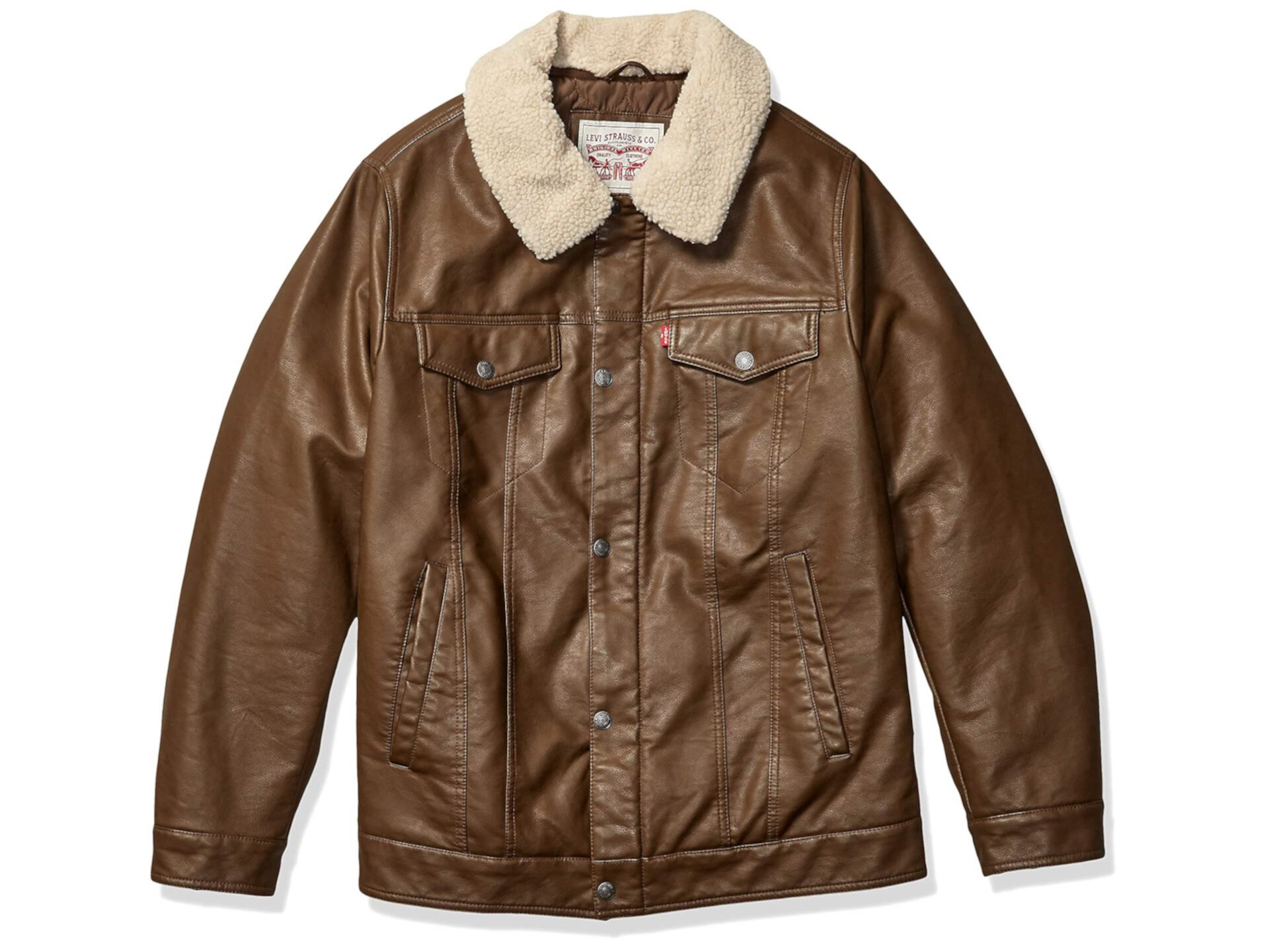 Классическая куртка Trucker из искусственной кожи со съемным воротником из шерпы Levi's®