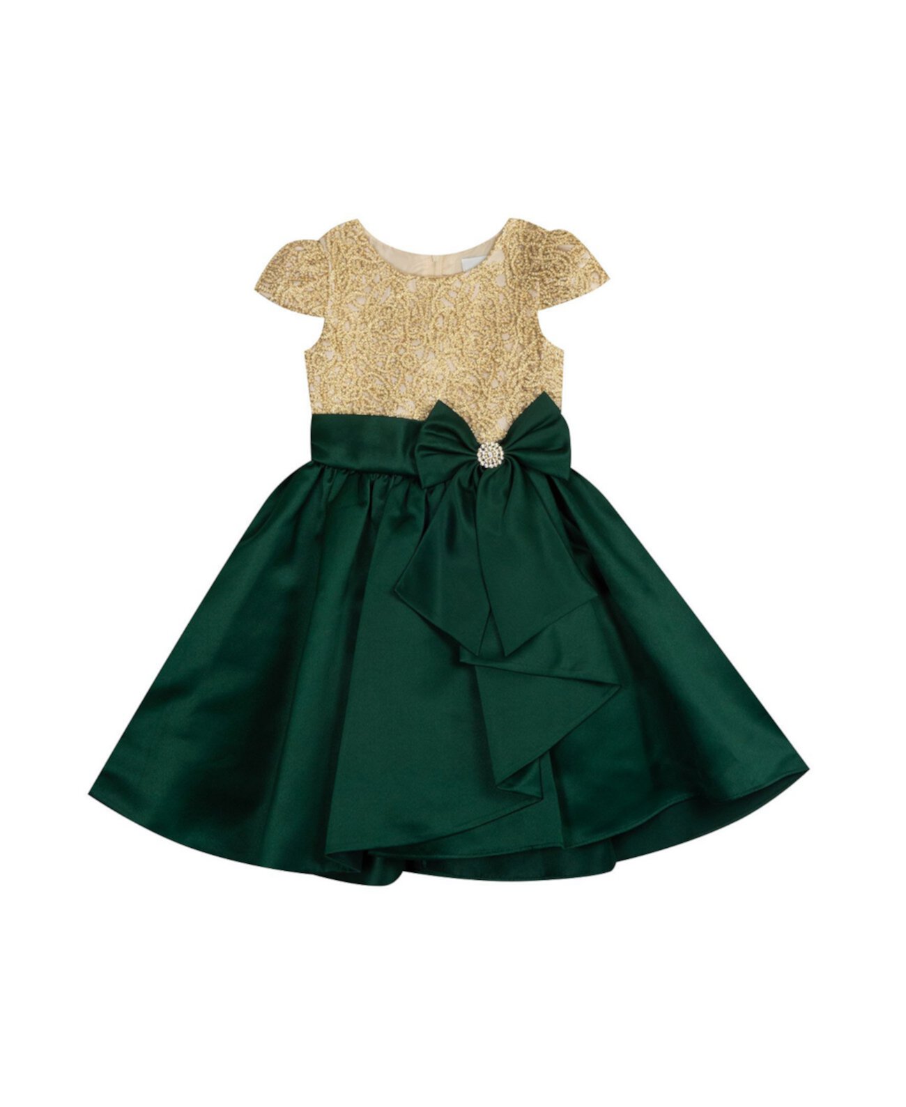 Платье для маленьких девочек с вышивкой на коротких рукавах Rare Editions