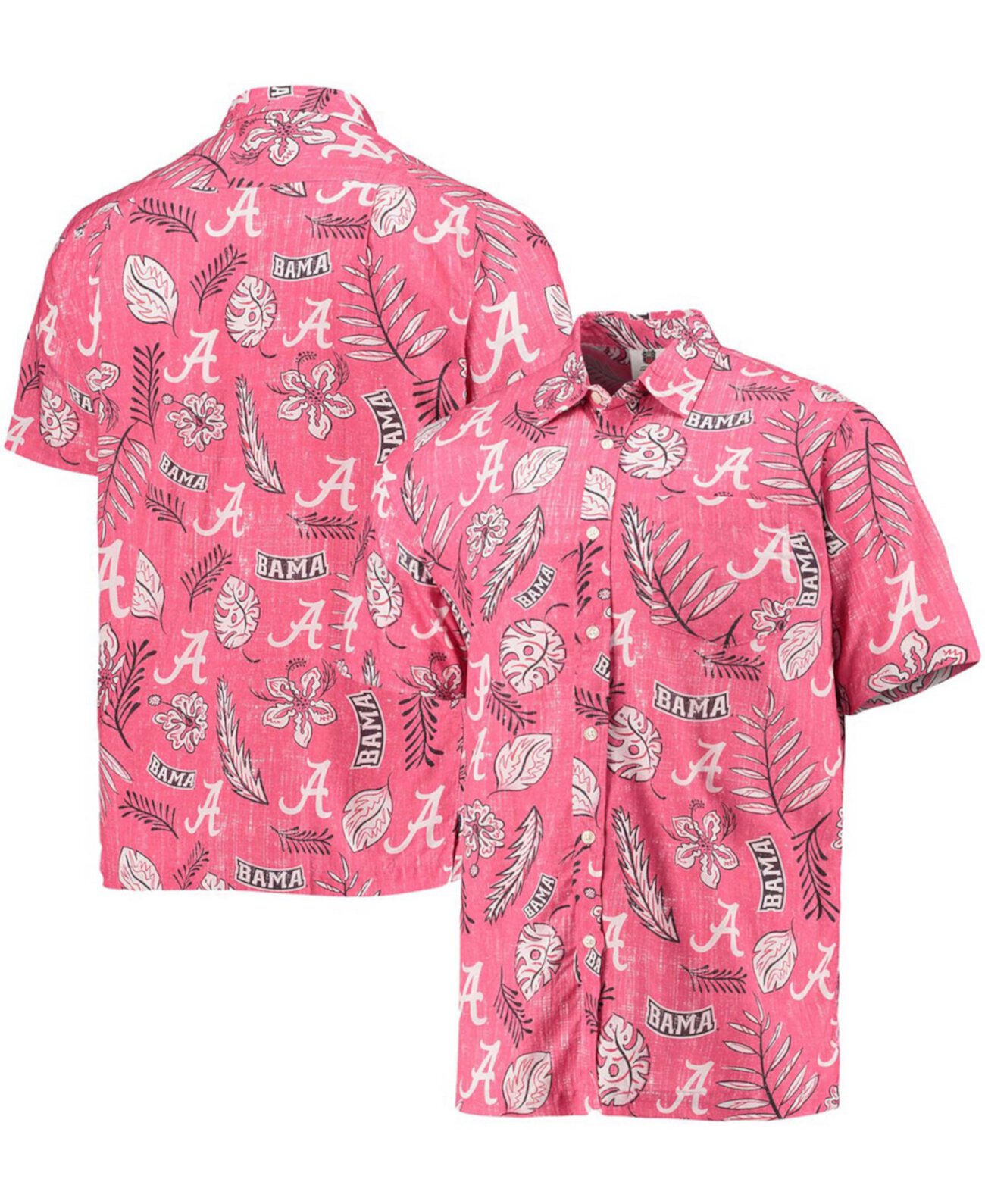 Мужская рубашка на пуговицах в винтажном стиле с цветочным рисунком Crimson Alabama Crimson Tide Wes & Willy