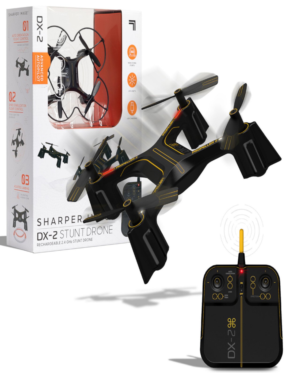 Комплект радиоуправляемых трюковых дронов DX 2,4 ГГц, 11 предметов Sharper Image