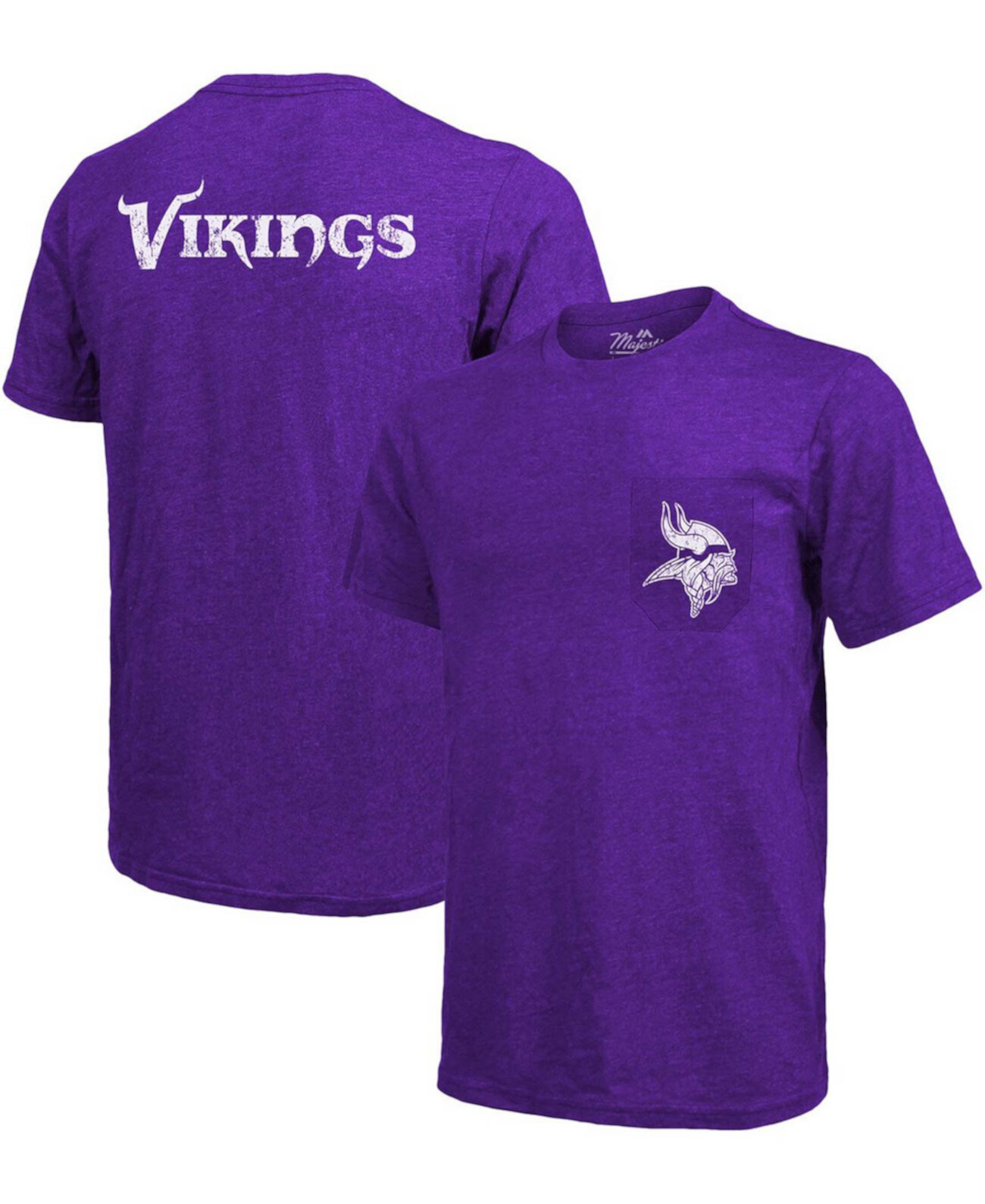 Футболка Minnesota Vikings Tri-Blend Pocket с карманами - Heasted Purple Majestic