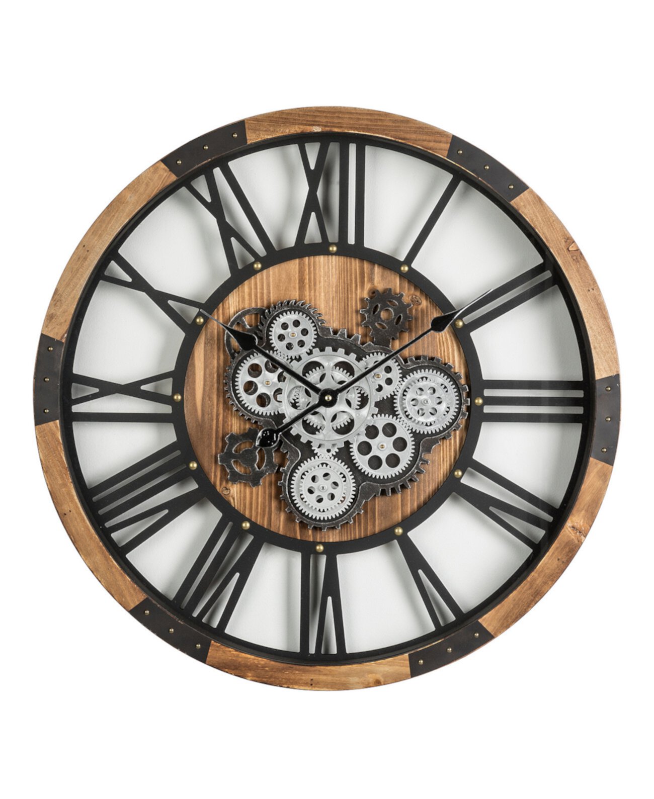 Промышленные настенные часы с круглой шестеренкой, 26,77 " Glitzhome