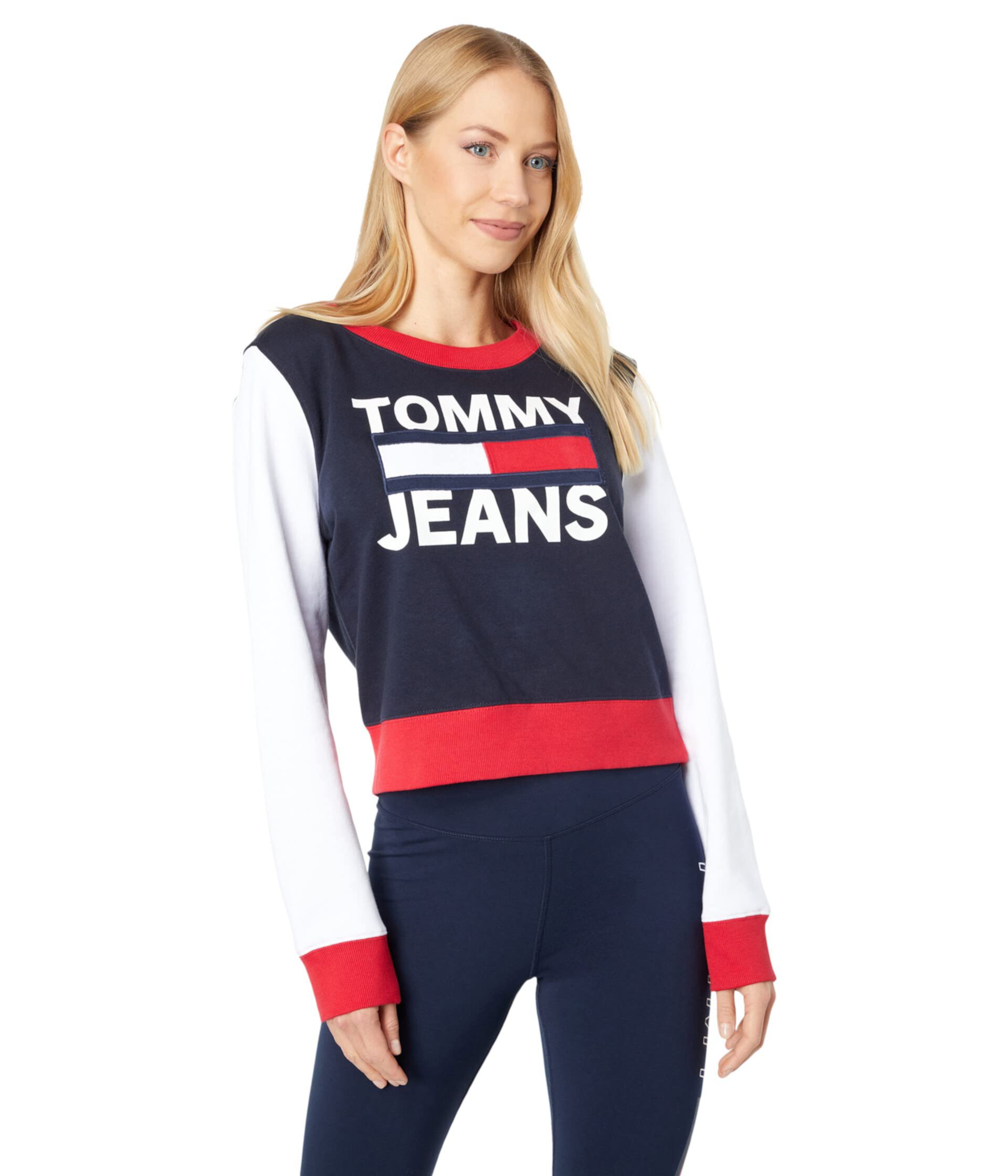 Пуловер с логотипом в стиле колор-блок Tommy Jeans
