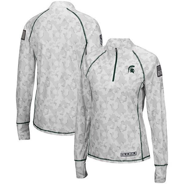 Женская белая куртка Colosseum с камуфляжным принтом Michigan State Spartans OHT 1/4-zip Colosseum