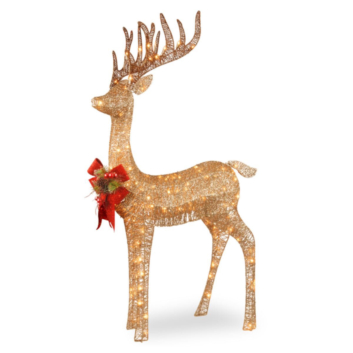 National Tree Company 48-in. Pre-Lit Sisal Standing Deer Christmas Decor National Tree Company