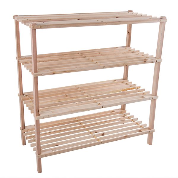 Portsmouth Home Wood 4-Tier Space Saver Shoe Rack Portsmouth Home