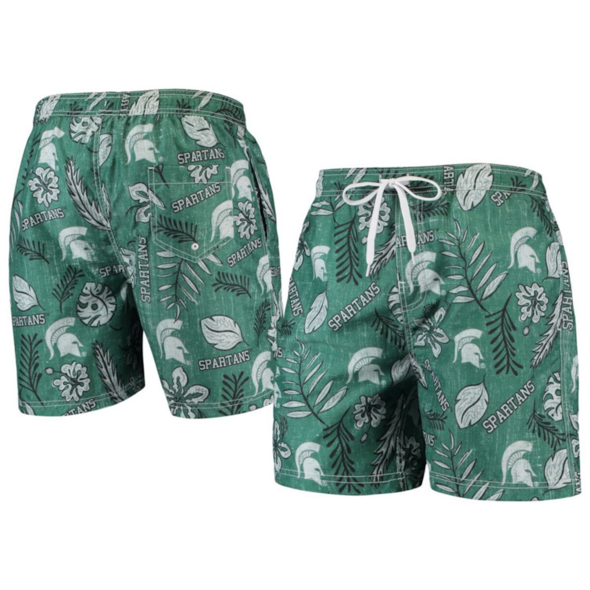 Мужские Шорты для плавания Wes & Willy Vintage Floral Michigan State Spartans Wes & Willy