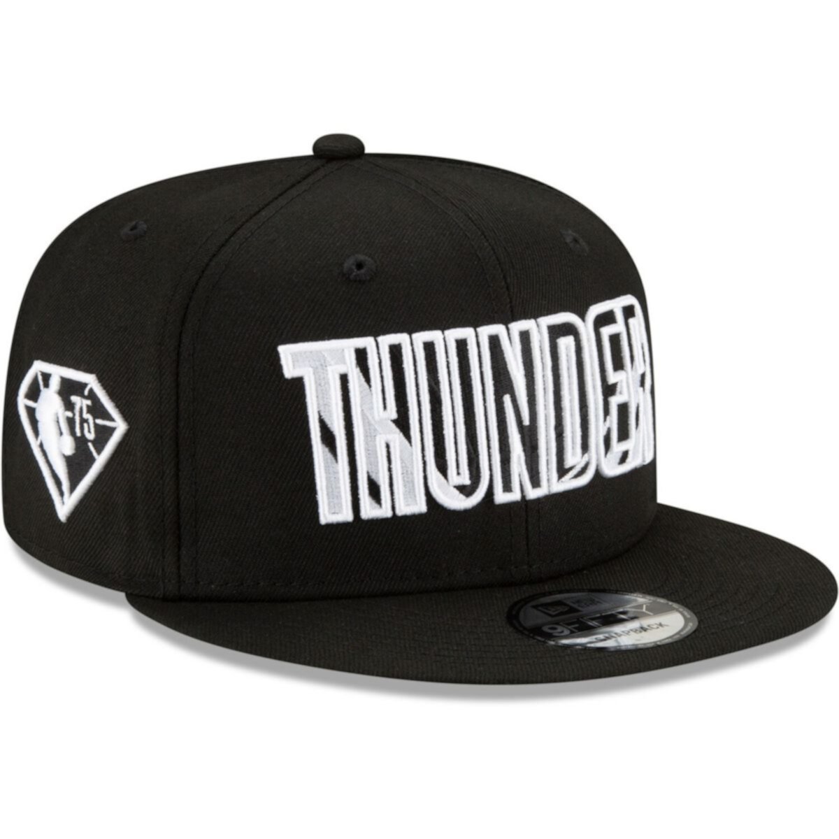 Мужская шляпа New Era Black Oklahoma City Thunder 2021 NBA Draft Alternate 9FIFTY Snapback New Era