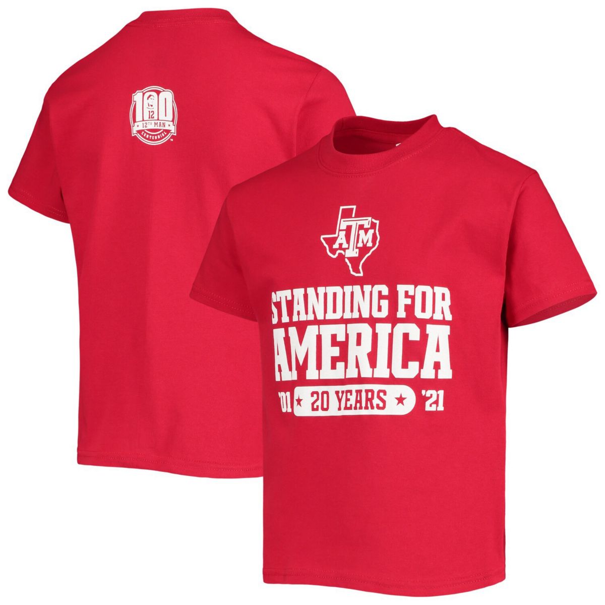 Молодежная красная футболка Texas A&M Aggies Standing For America Unbranded